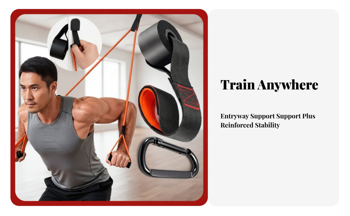 Door Strap for Resistance Bands | Heavy-Duty Nylon material, Resistance Band Door Anchor with Foam Stopper, Reinforced Stitched Design, for Home Gym