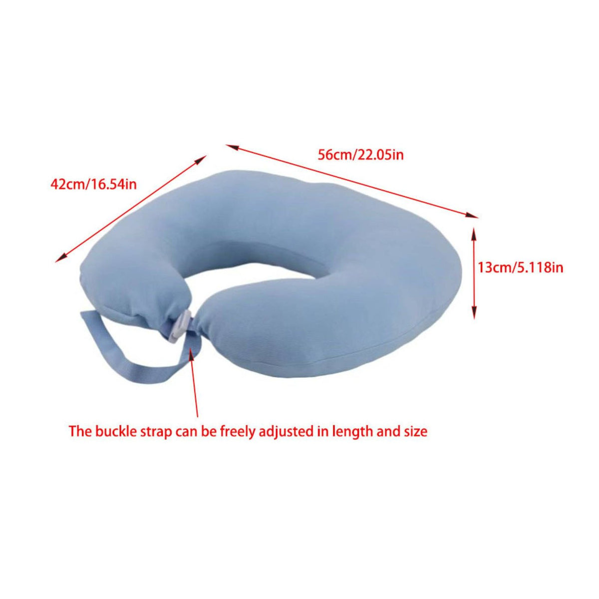 Soft Velvet Cotton Anti-Leaning Body Pillow Ergonomic Design U-Shaped Arm Support Cushion Adjustable Strap Wheelchair Lap Pillow Multi-Purpose for Elderly