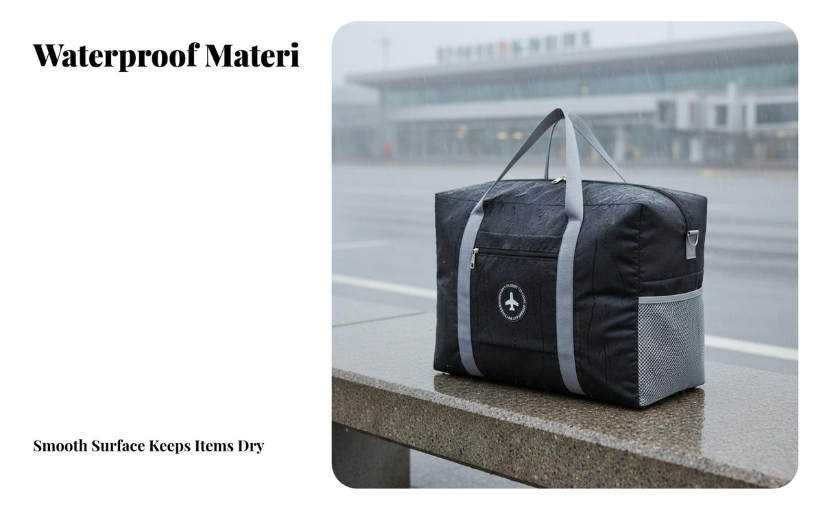 Foldable Travel Bag Portable Waterproof Luggage Bag Lightweight Travel Duffel with Trolley Sleeve for Men, Students, Moving, Weekend Getaways, Airport