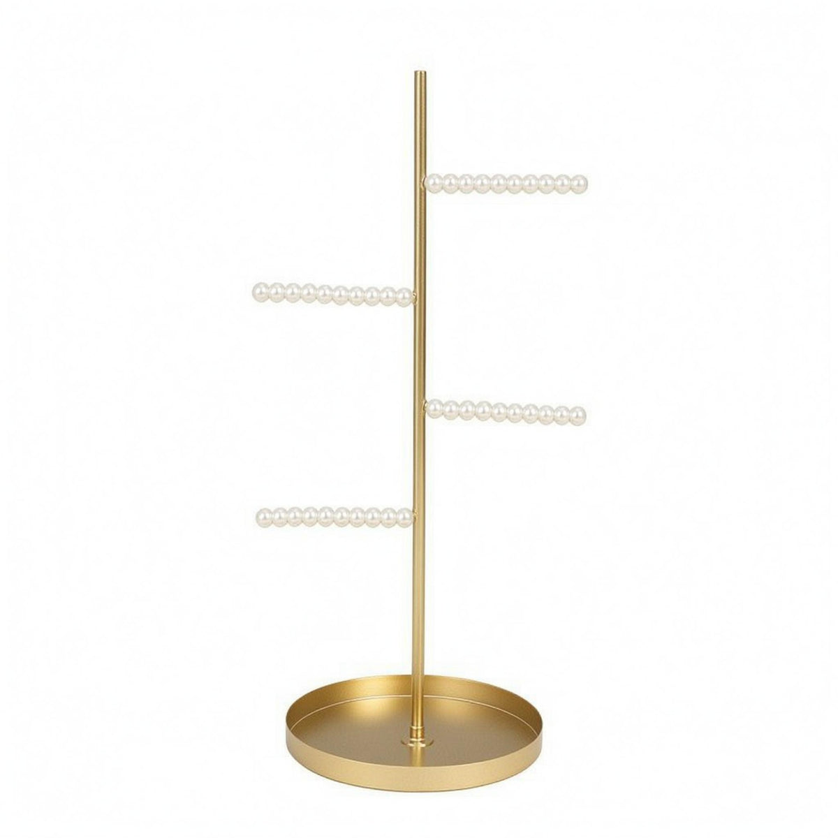 Gold-Tone Earring Display Stand Minimalist Earring Holder Stand Iron Circlet Display Holder Multiple Rods for Desktop