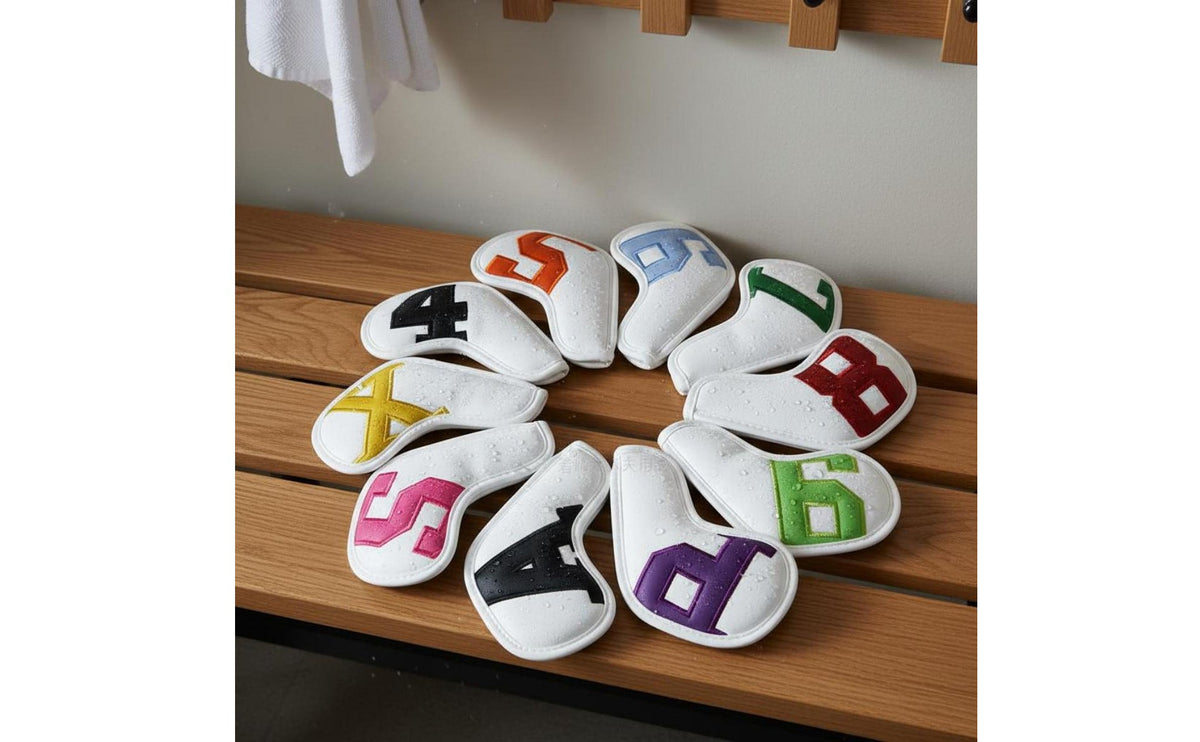 10 Pieces Sport Iron Headcover Set Long-Lasting Construction Numbered Iron Protectors PU Leather Sport Headcovers Hook-and-Loop