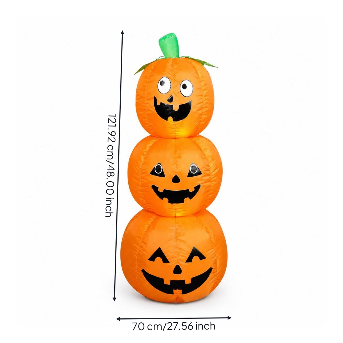 Lighted Pumpkin Inflatable Pumpkin with Blower Easy to Use Stacked Pumpkins for Homeowners