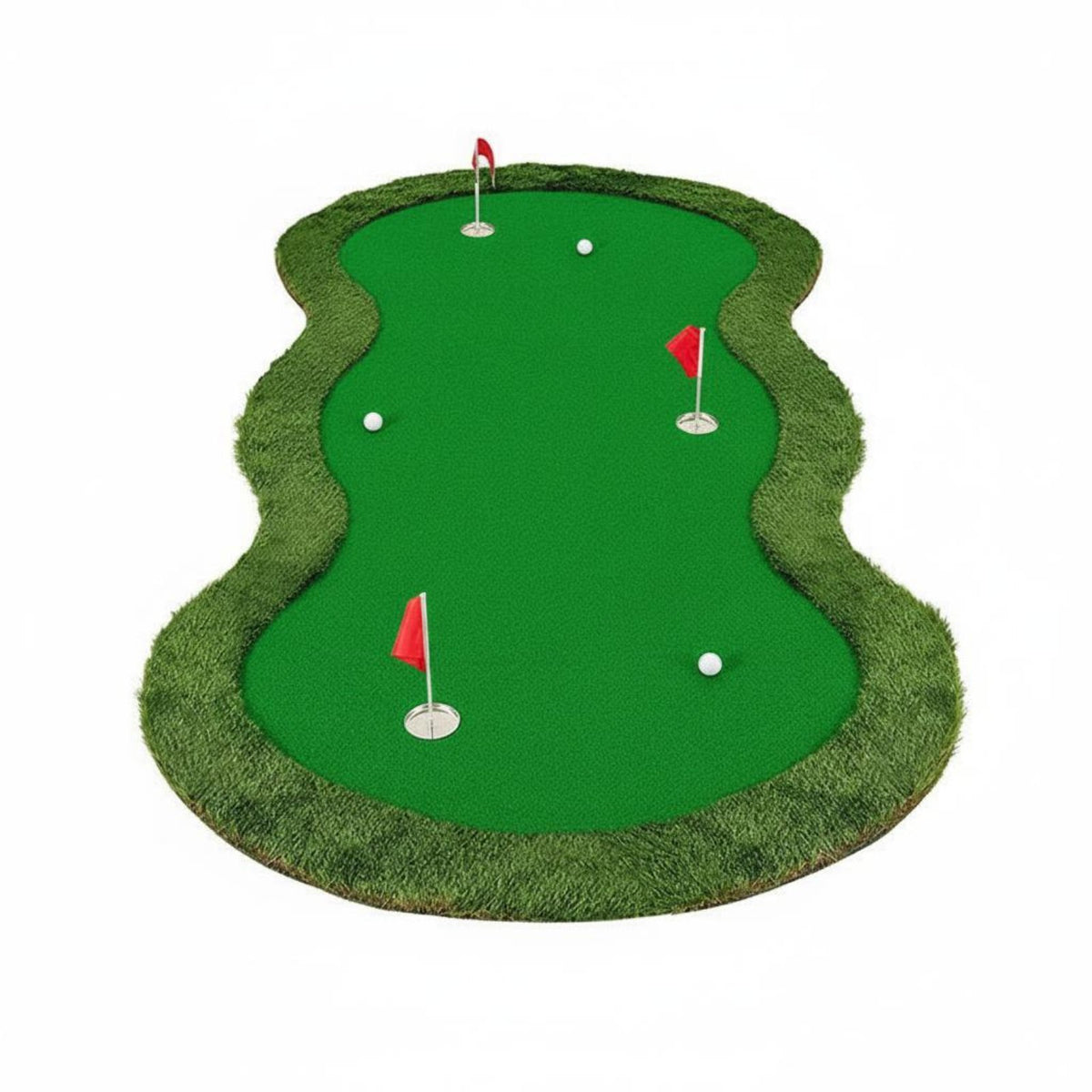 Indoor Putting Green Multiple Hole Design Portable Golf Putting Mat Anti-Slip Base Golf Training Mat for Beginners
