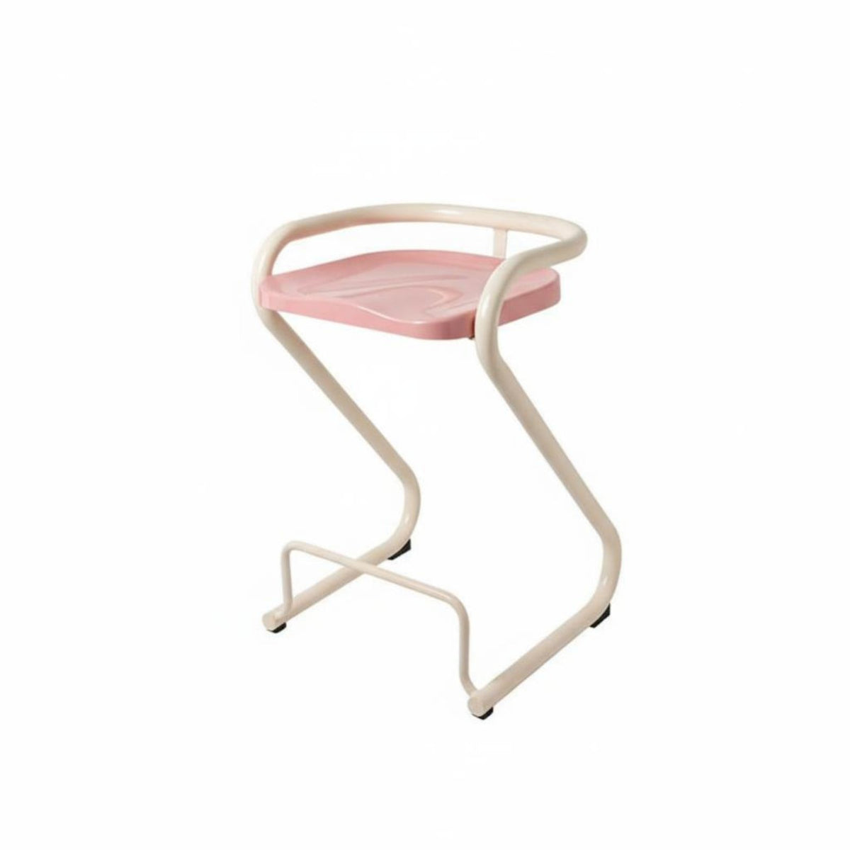Minimalist Design Z-Frame High Seat Retro Aesthetic Bar Stool Integrated Footrest Counter Chair Low Backrest for Cafe Owners, Homeowners, Adults, Kitchen Island, Cafeteria, Dining Room, Office