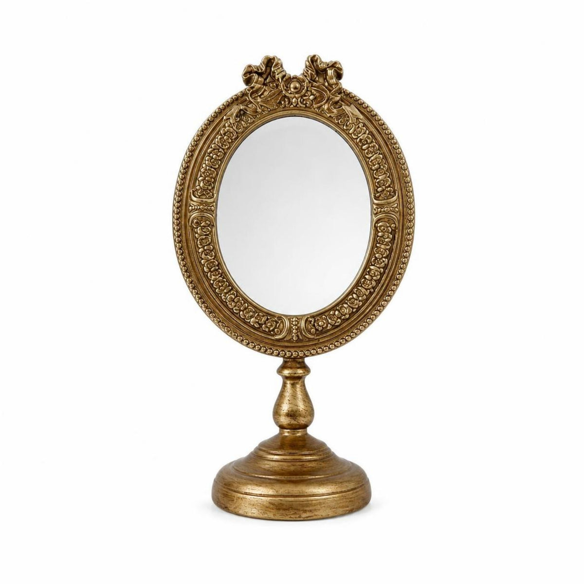 French Vintage Resin Decorative Mirror with Relief Frame
