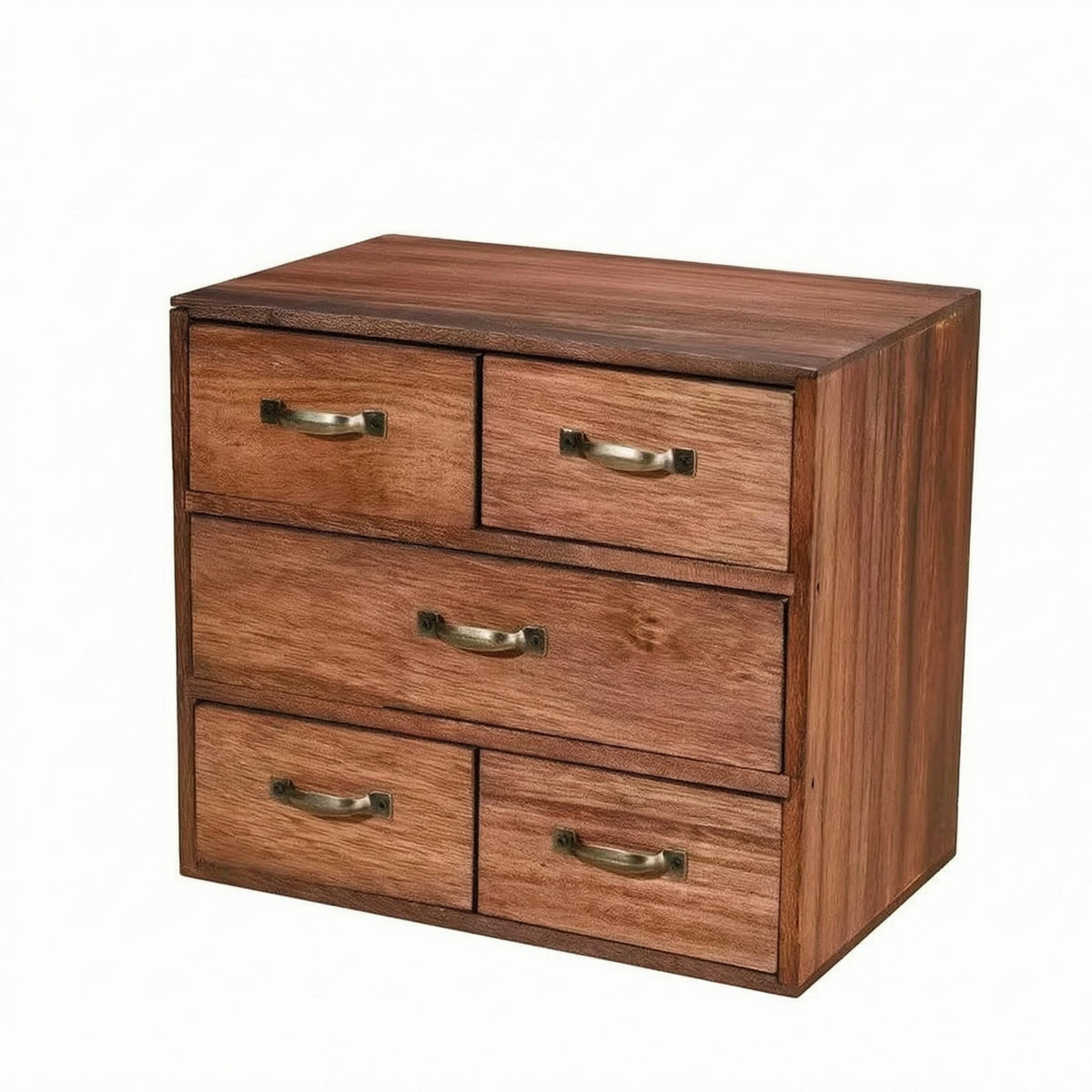 5-Drawer Desktop Cabinet Rectangular Vintage Desk Storage Cabinet Rustic