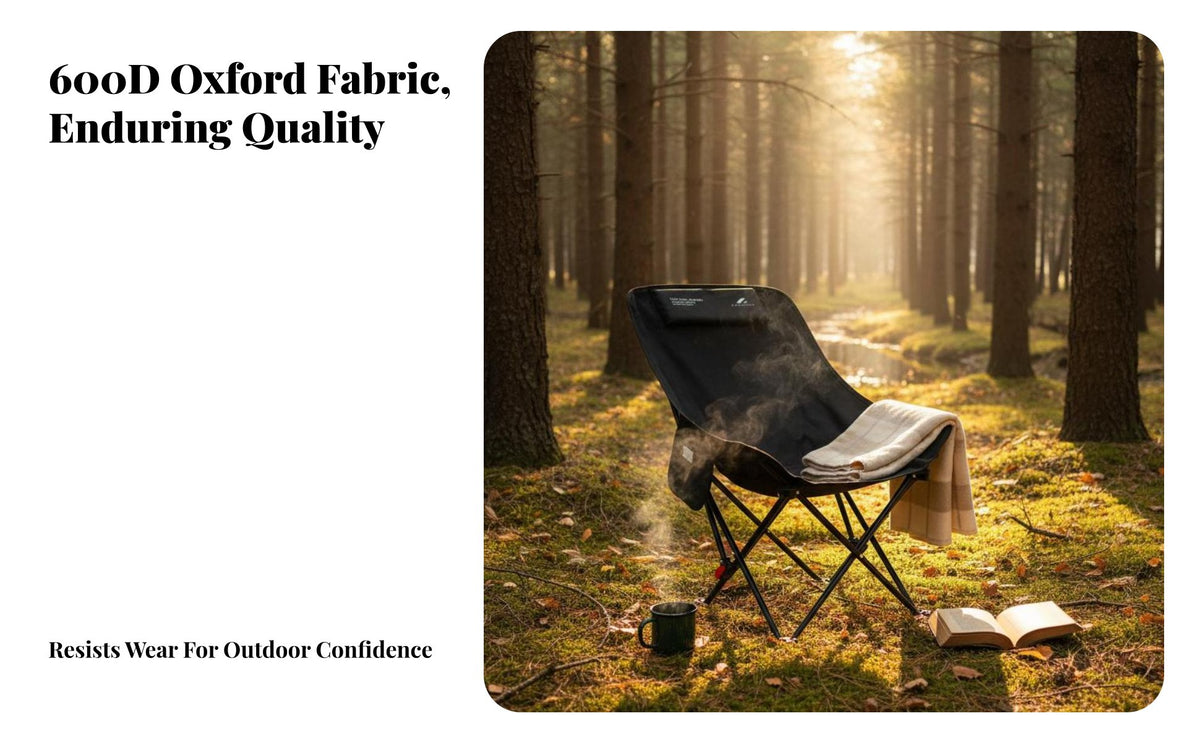 Highspine Design Adjustable Lounger with Footrest Integrated Headrest Reclining Camp Lounger robustDuty Frame Camping Chair Includes Carry Bag for outdoor enthusiasts, Outdoor lovers, fishermans, outdoor meal, Fishing, spineyard, Garden
