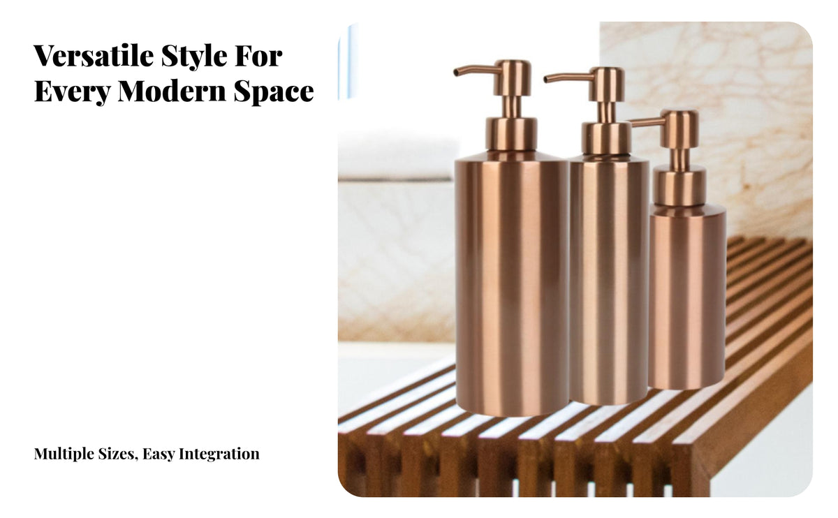 Stainless Steel Soap Dispenser | Polished Rose Gold Finish, Hand Soap Dispenser, for washroom