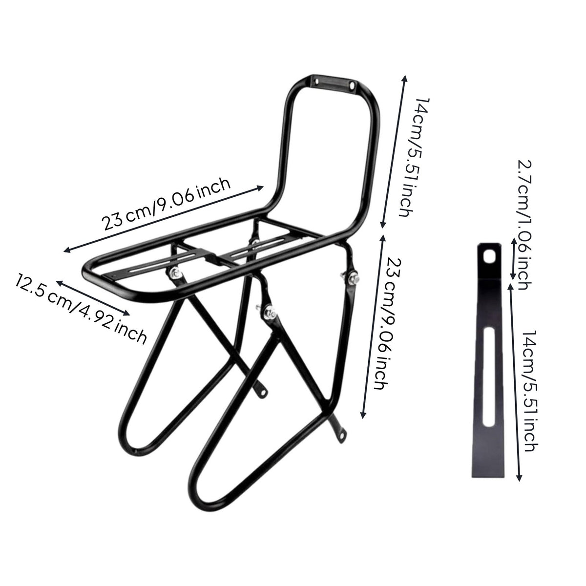 Front Fork Luggage Rack Aluminum Alloy Construction Front Bike Rack Wide Compatibility Cycle Cargo Shelf for Grocery Shopping