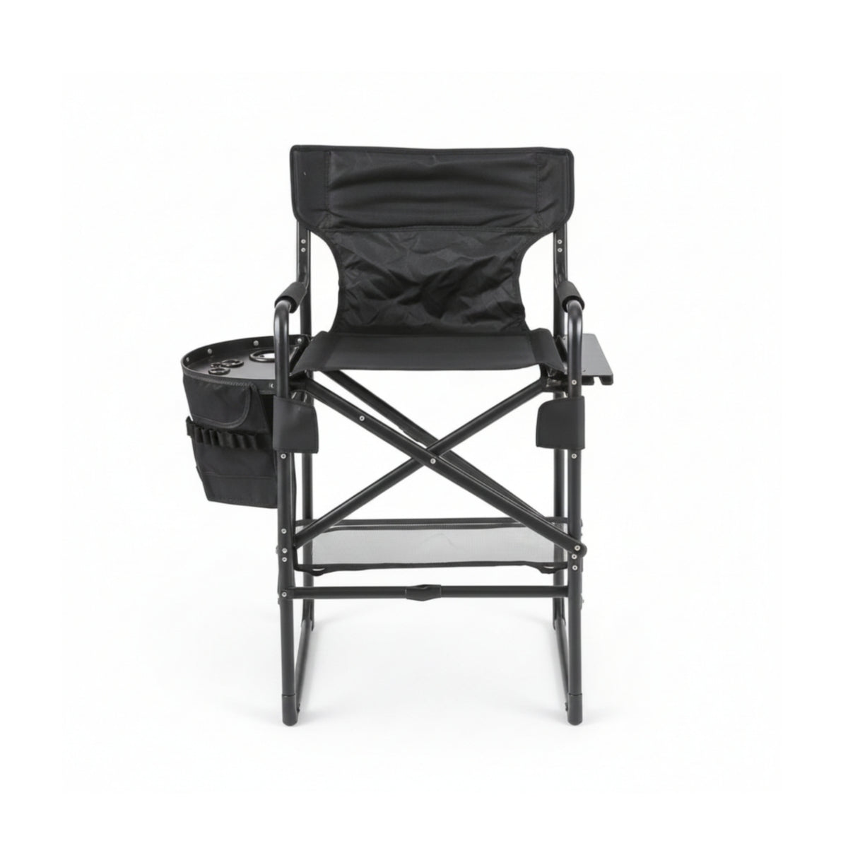 Director's Chair with Side Table Foldable Director's Chair with Cup Holder Furniture Portable Padded for Makeup Artists, Patio