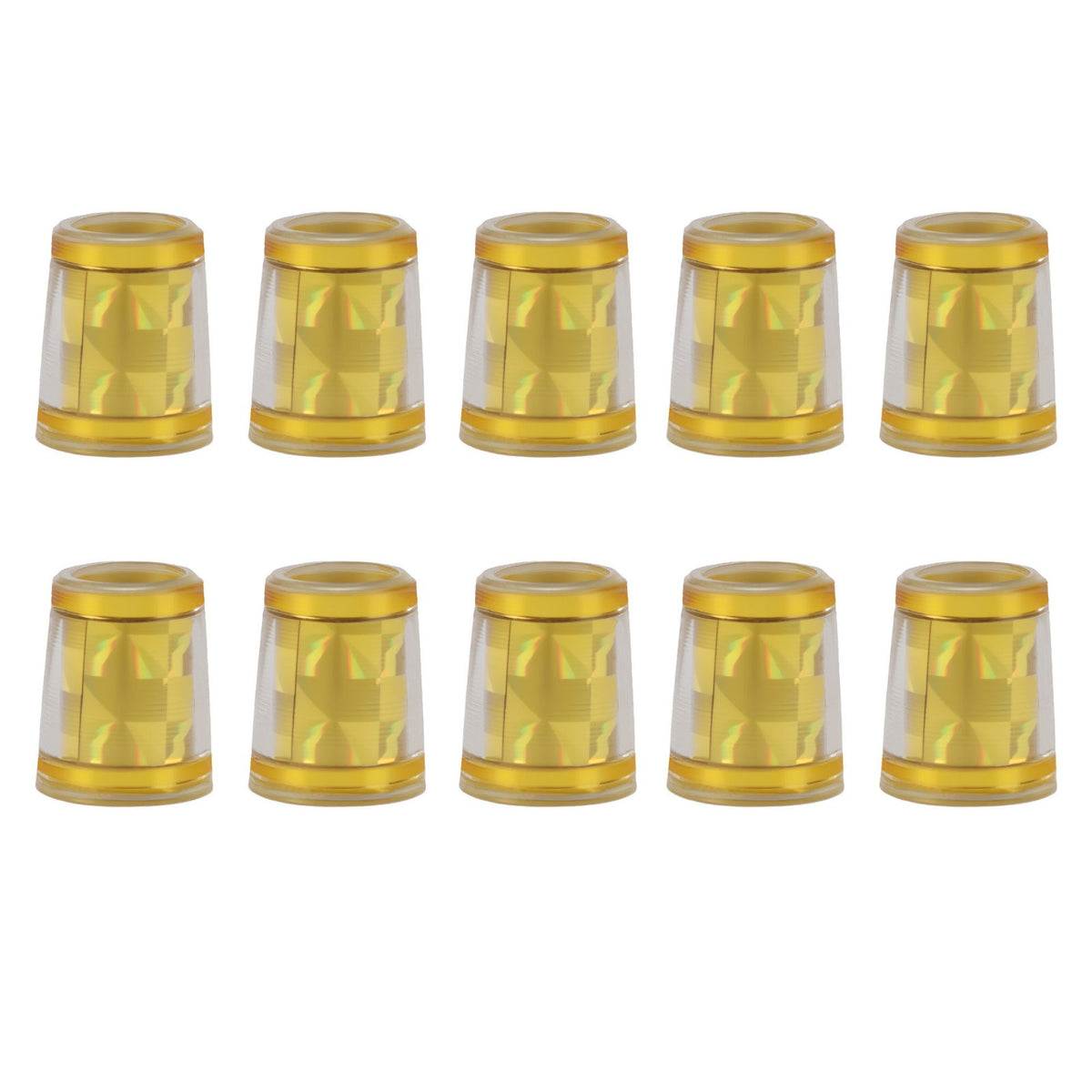 10 Pieces Diamond Pattern Ferrule Easy to Install Gilded Golf Ferrule Decorative Golf Club Shaft Caps