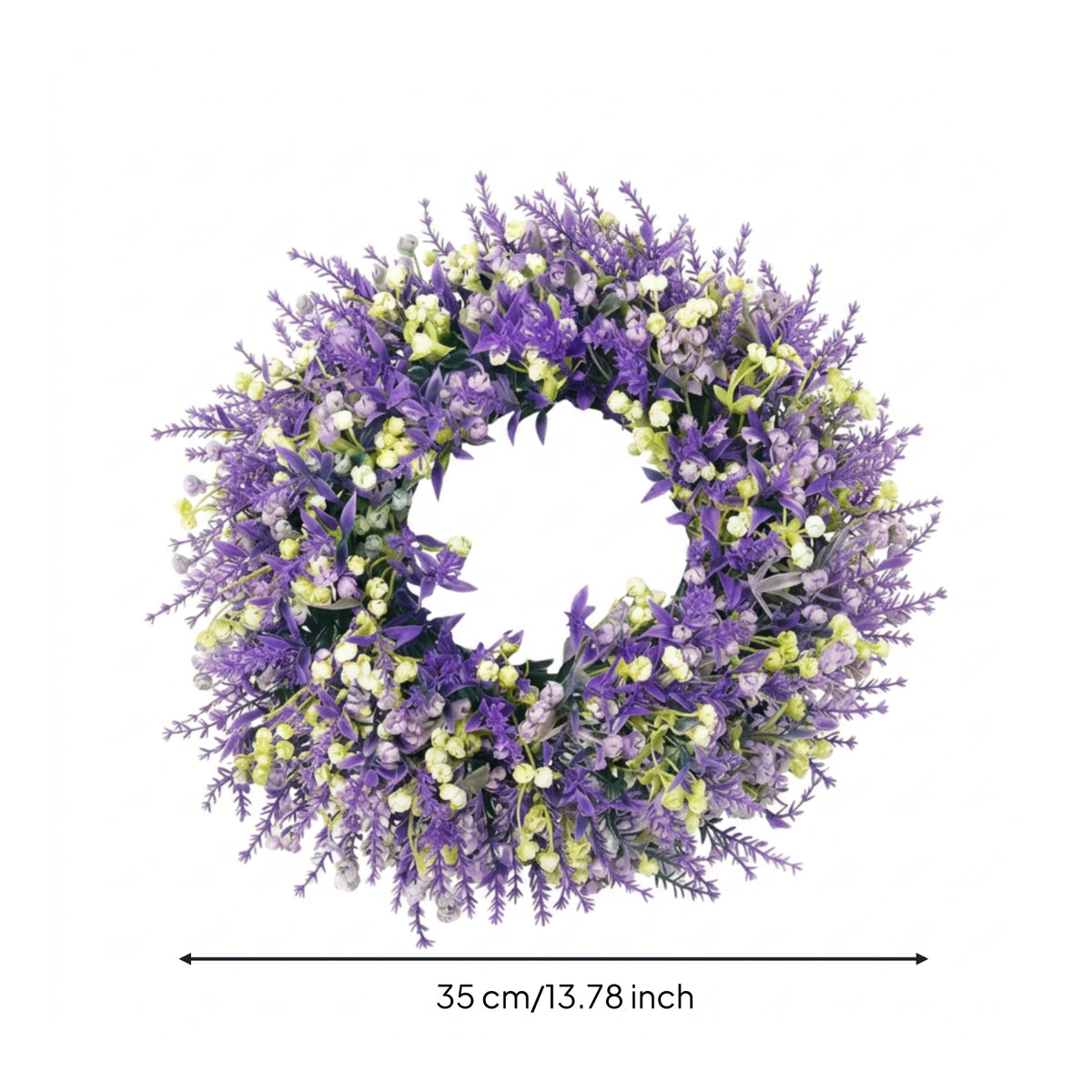 Lavender Wreath Full Spring Wreath Artificial Faux for Wall Decor, Farmhouse