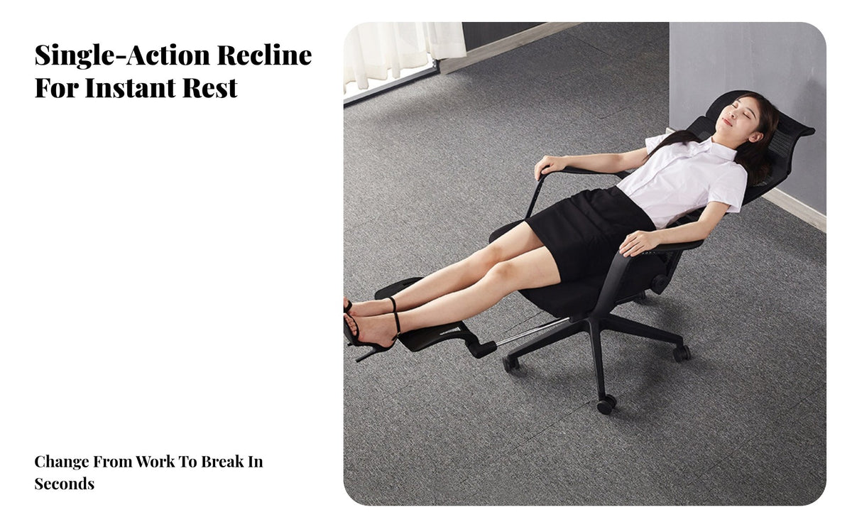 Ergonomic Recliner with Footrest 160-Degree Recline Reclining Task Chair with Leg Rest Highspine Pivoting Seat for Managers, Resting, Working