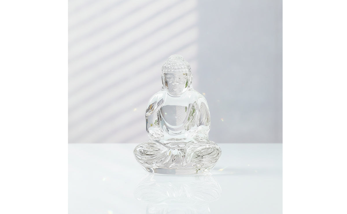 Crystal Buddha Statue Sparkling Crystal Buddha Clear for Buddhists, Home Decor, Altar, Meditation Room