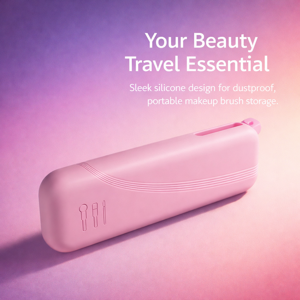 Travel Makeup Brush Holder Cosmetic Organizer Bag for Women Lightweight Storage, Professional Dustproof Pouch