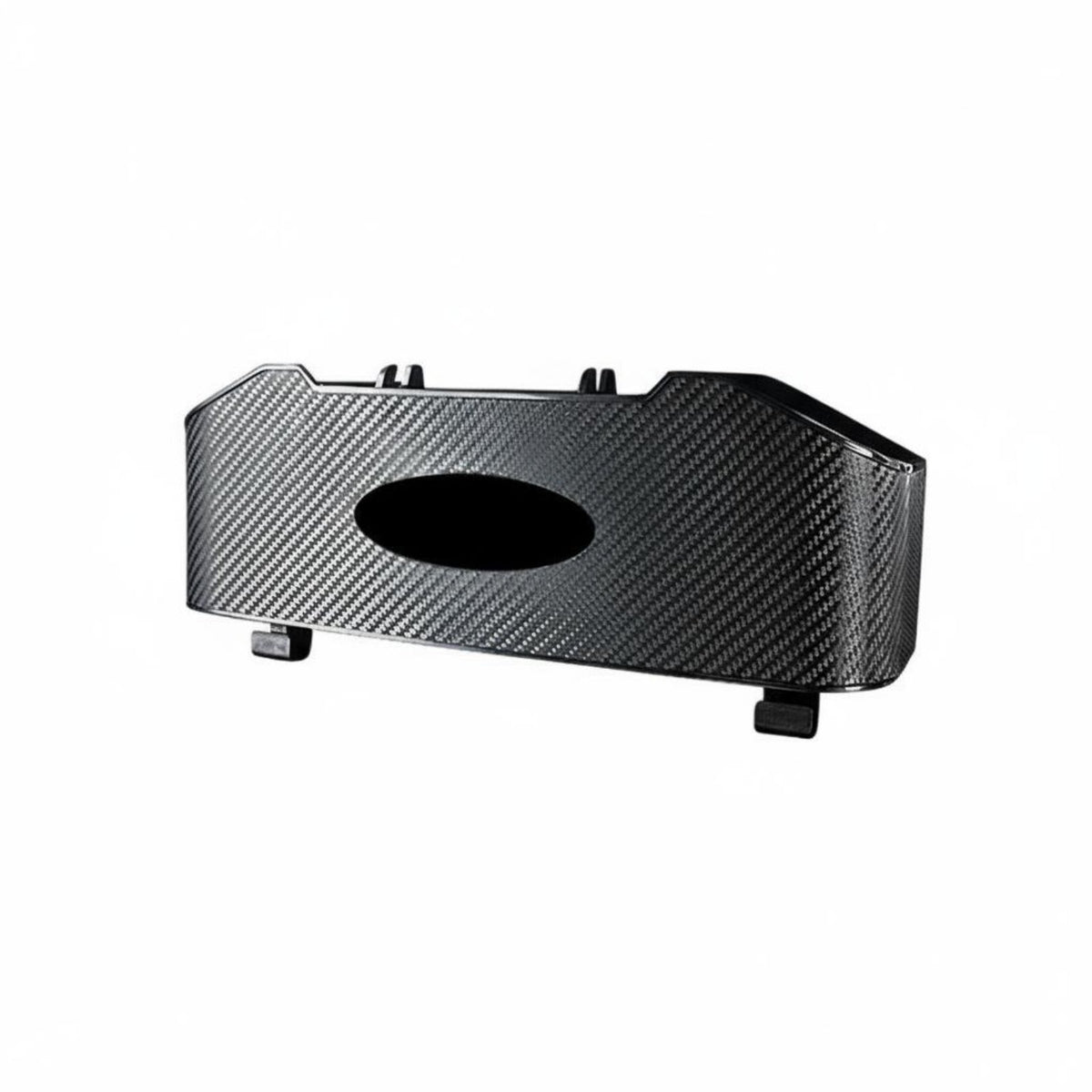 Vehicle Headrest Organizer with Tissue Box Carbon Fiber Texture Backseat Organizer with Beverage Holder Holder Car Seat Rear