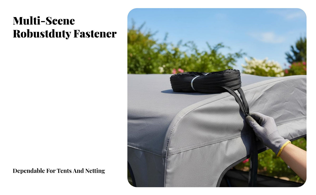 Heavy-Duty Continuous Coil Zipper Long-Lasting Zipper by the Yard Firmly Interlocked Teeth Sewing Supply Easy to Install for Outdoor Gear Makers, DIY Enthusiasts, Tent Production, Agriculture, Luggage Making, Upholstery