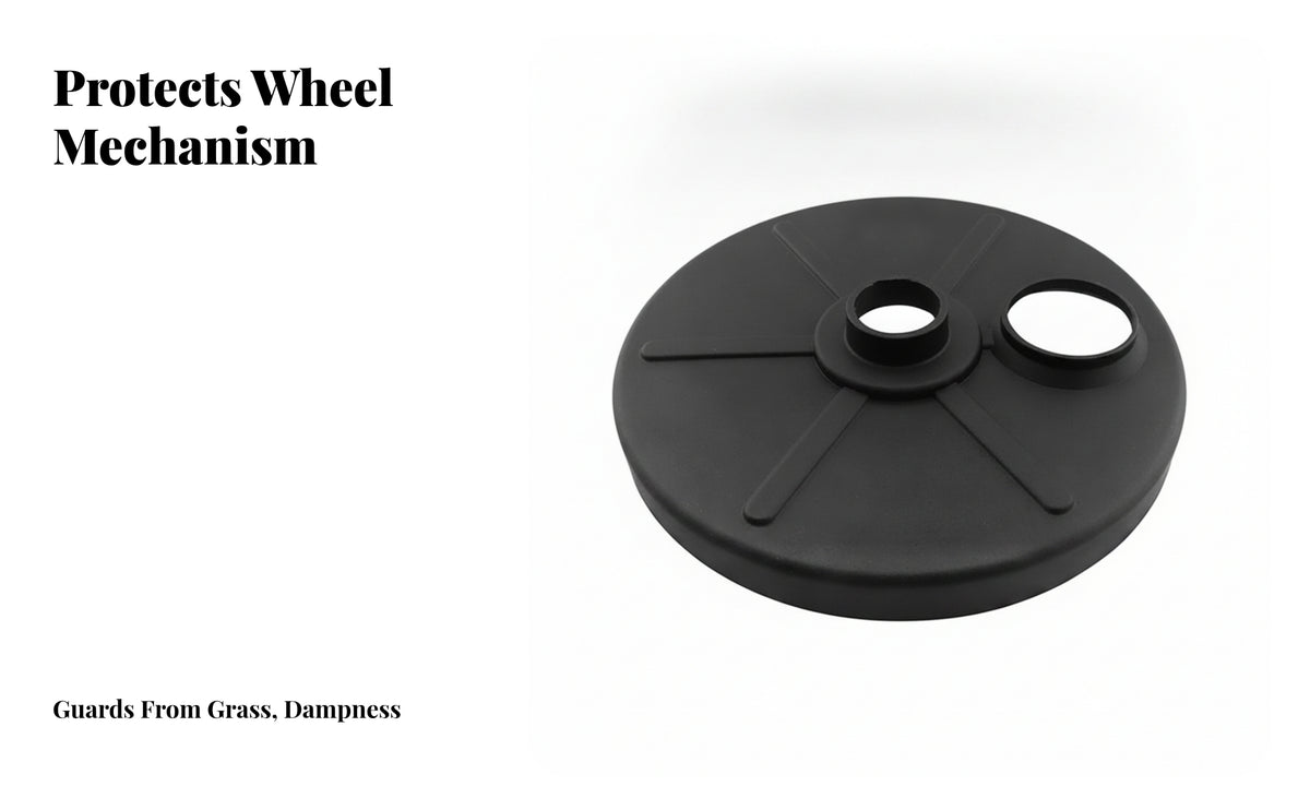 Replacement Yard Tractor Wheel Dust | Molded Round Disc Design, Ribbed Spoke-Like Pattern, Mower Wheel Hub Cap, for Equipment Upkeep