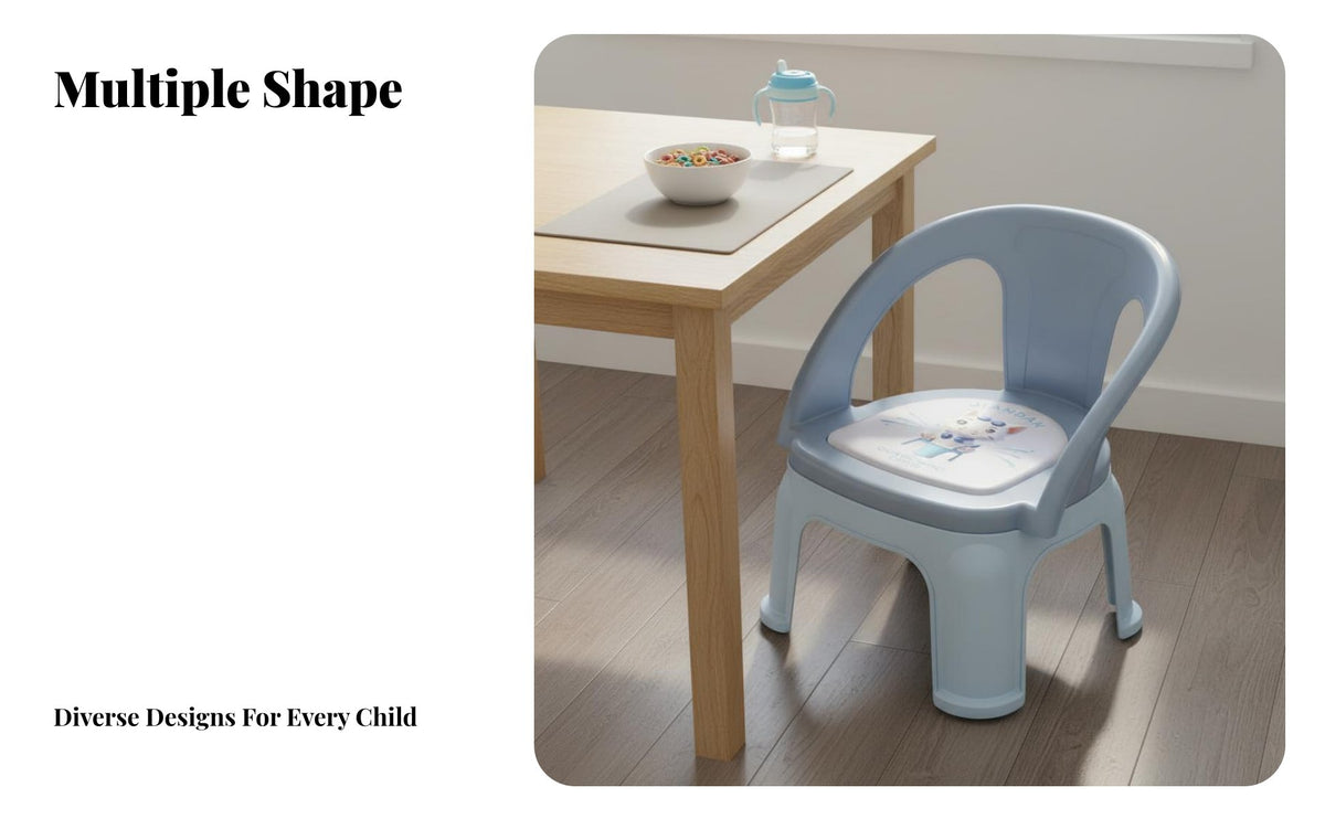 Cartoon Backrest Chair Non-Slip Design Squeaky Child Chair Easy to Hygienic Children Backrest Stool for Young Children 1-3, Infants, Preschool