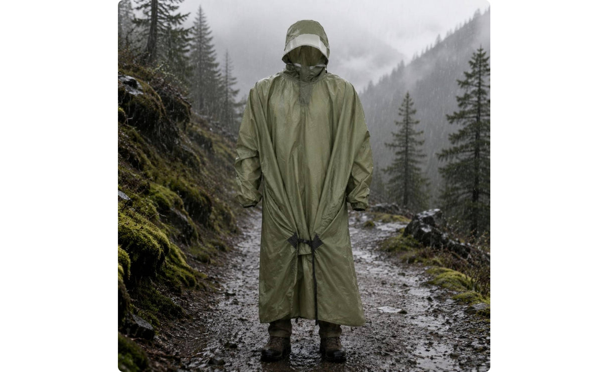 Backpack Rain Poncho Lightweight Hiking Rain Poncho Tear Resistant Rainwear for Hikers, Campers