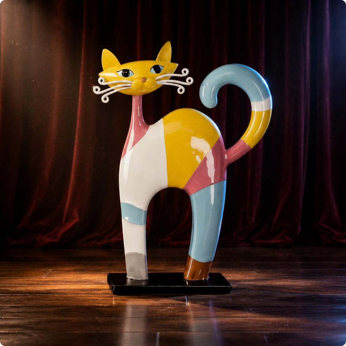 Cartoon Feline Figurine Gift House Decoration Long-Lasting for Stage Performance