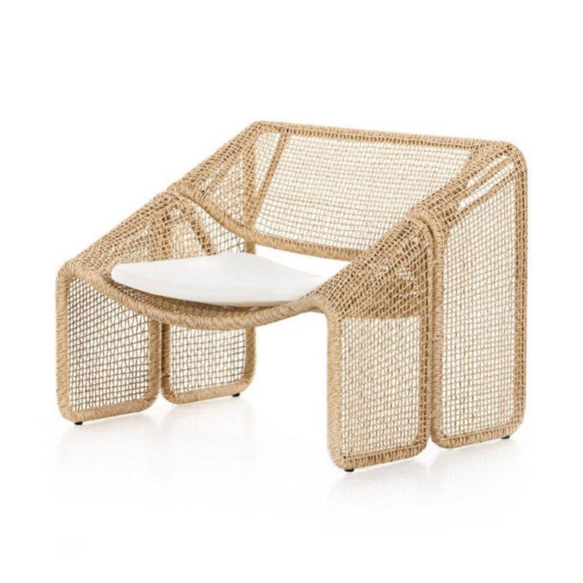 3 Pieces Waterproof Rope Weave Lounge Set Outdoor Furniture All-Weather Garden Seating long-lasting Frame for two people, Families, Homeowners, Sunroom, Terrace, Backyard, Balcony