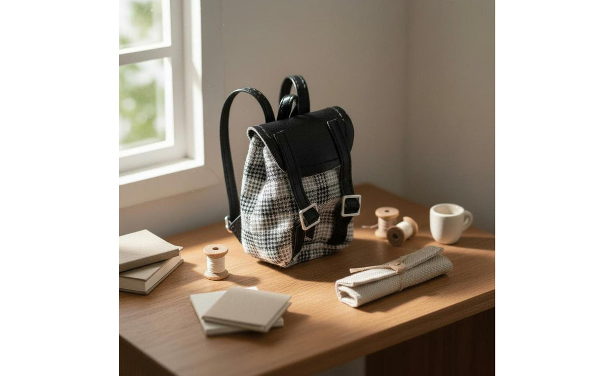 OB11 Doll Rucksack Handmade 1/6 Scale Doll Backpack Realistic Design Miniature Backpack for Hobbyists, Dollhouse Decoration