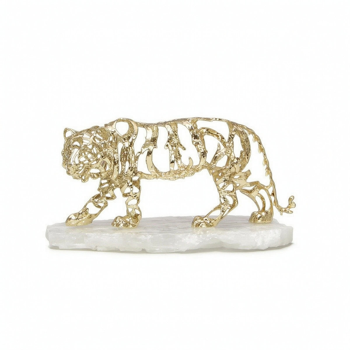 Tiger Figurine Ornament Openwork Collectible Art Gift Sculptural Desk Decor for Desktop