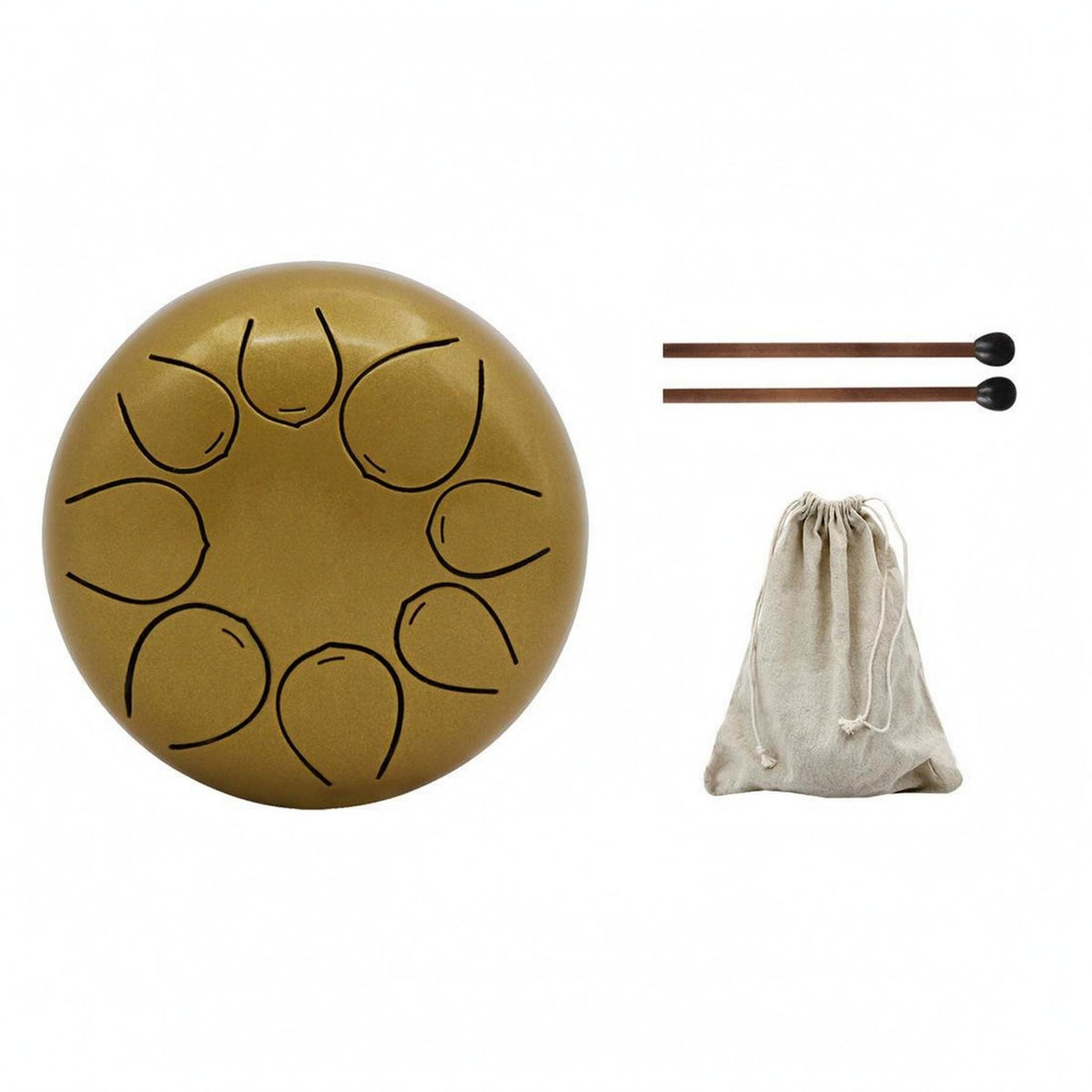 Steel Percussion Instrument Drum Includes Mallets and Bag 8-Note Steel Drum Rust Resistant