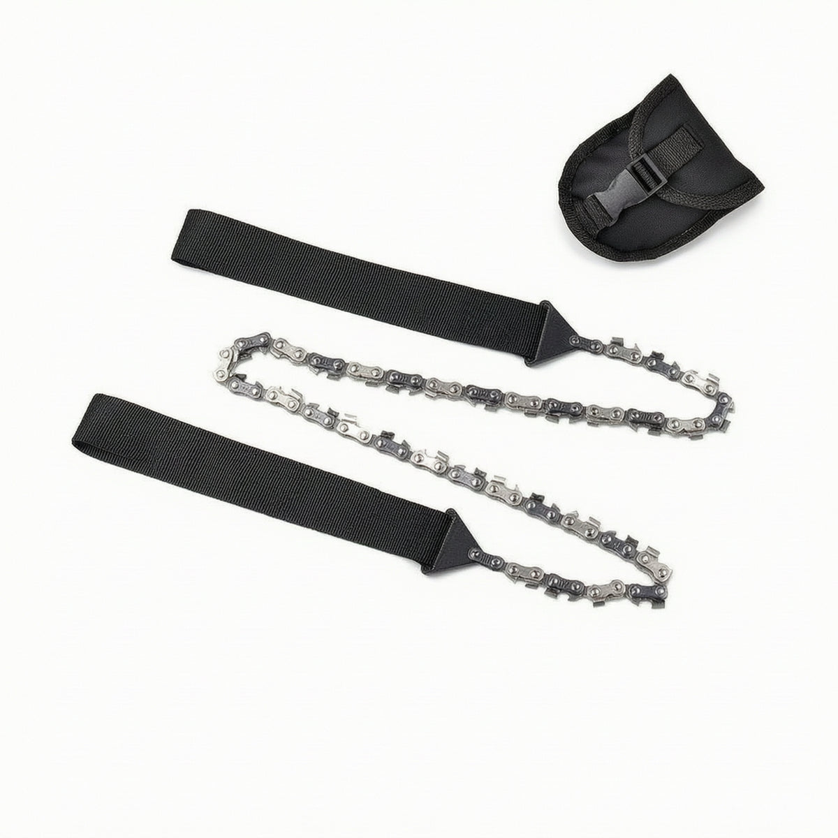 Compact Hand Chain Saw with Strap Loops Portable Pocket Chainsaw with Handles Bidirectional Teeth Pocket Chain Saw Foldable for Backpackers, Camping, Backpacking