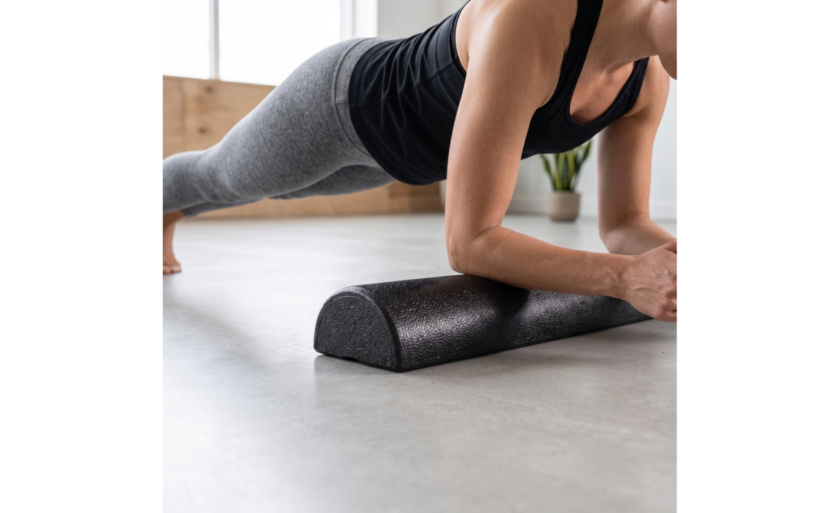 Ergonomic Foam Balance Block High-Density Half Round Foam Roller Firm Fitness Block with Curved Top Textured for Fitness Enthusiasts, Yogis, Home Workouts