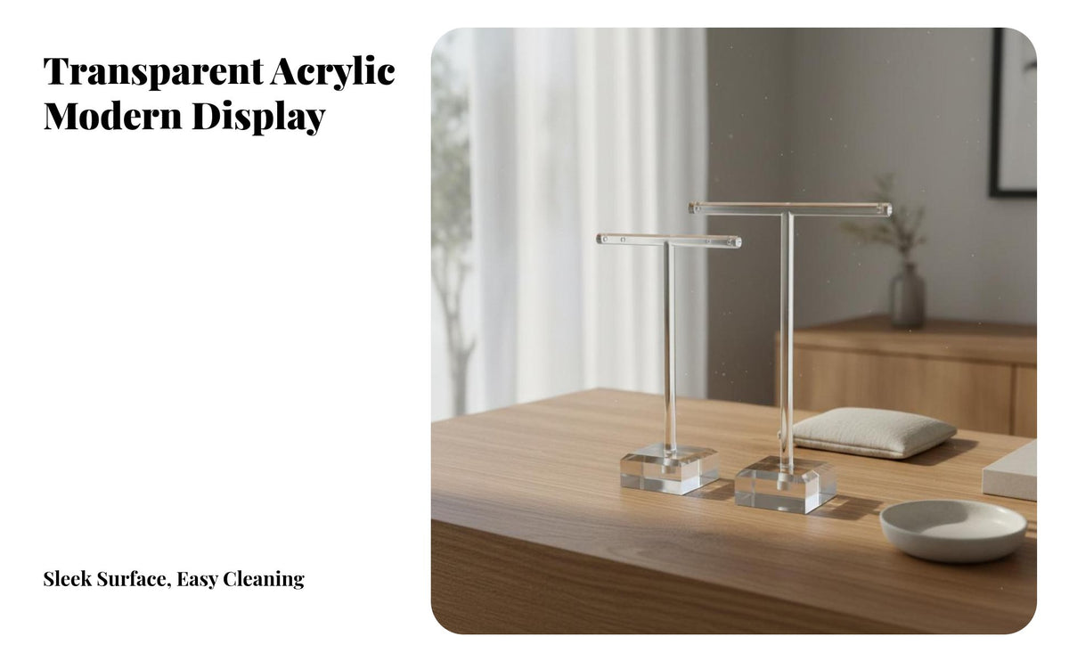 Cross-Shaped Earring Stand Transparent Earring Display Rack Clear Jewelry Display Minimalist Design Clear T-Shaped Stand