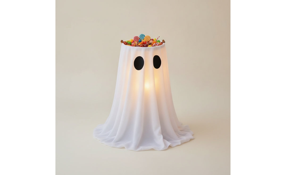 Adjustable Height Ghost with Candy Bowl Family-Friendly Ghost Candy Bowl Festive Porch Decor Lightweight for Entryway