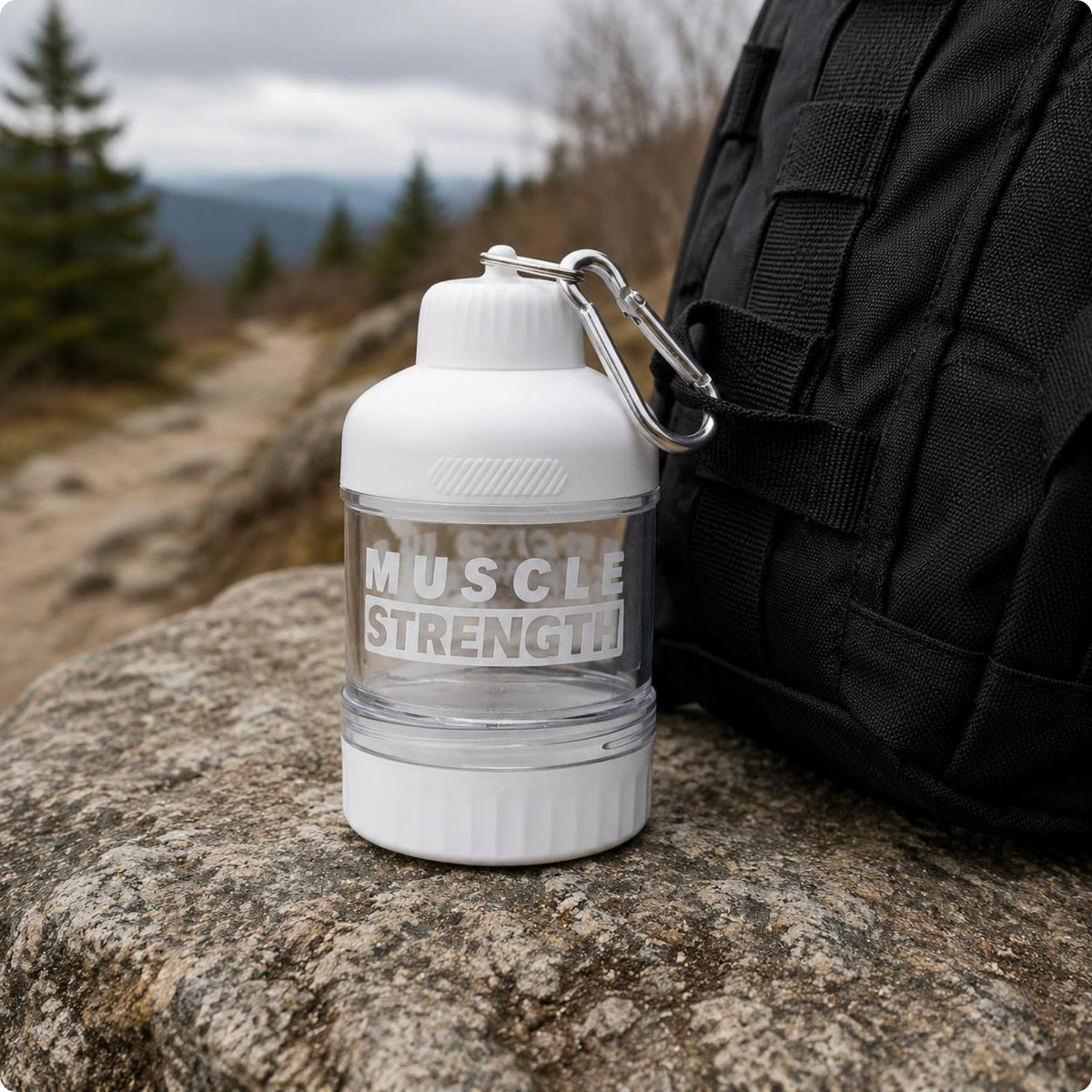 Portable Protein Powder Container Transparent Supplement Storage