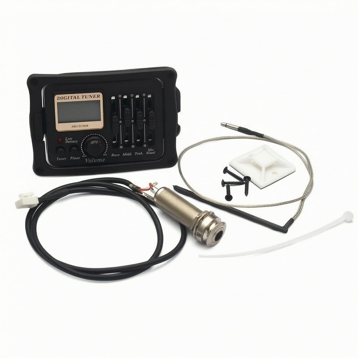 Electro Acoustic Guitar Pickup System Digital Tuner Guitar Preamp Kit Low Indicator Instrument Accessory