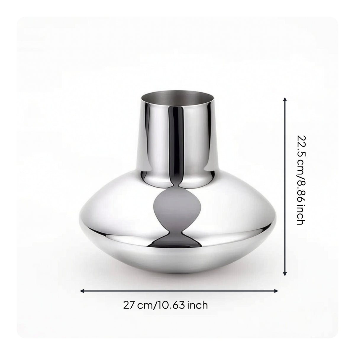 Stainless Steel Vase Polished Metal Vase with Mirrored Finish Flower Holder Easy to Clean Minimalist for Living Room
