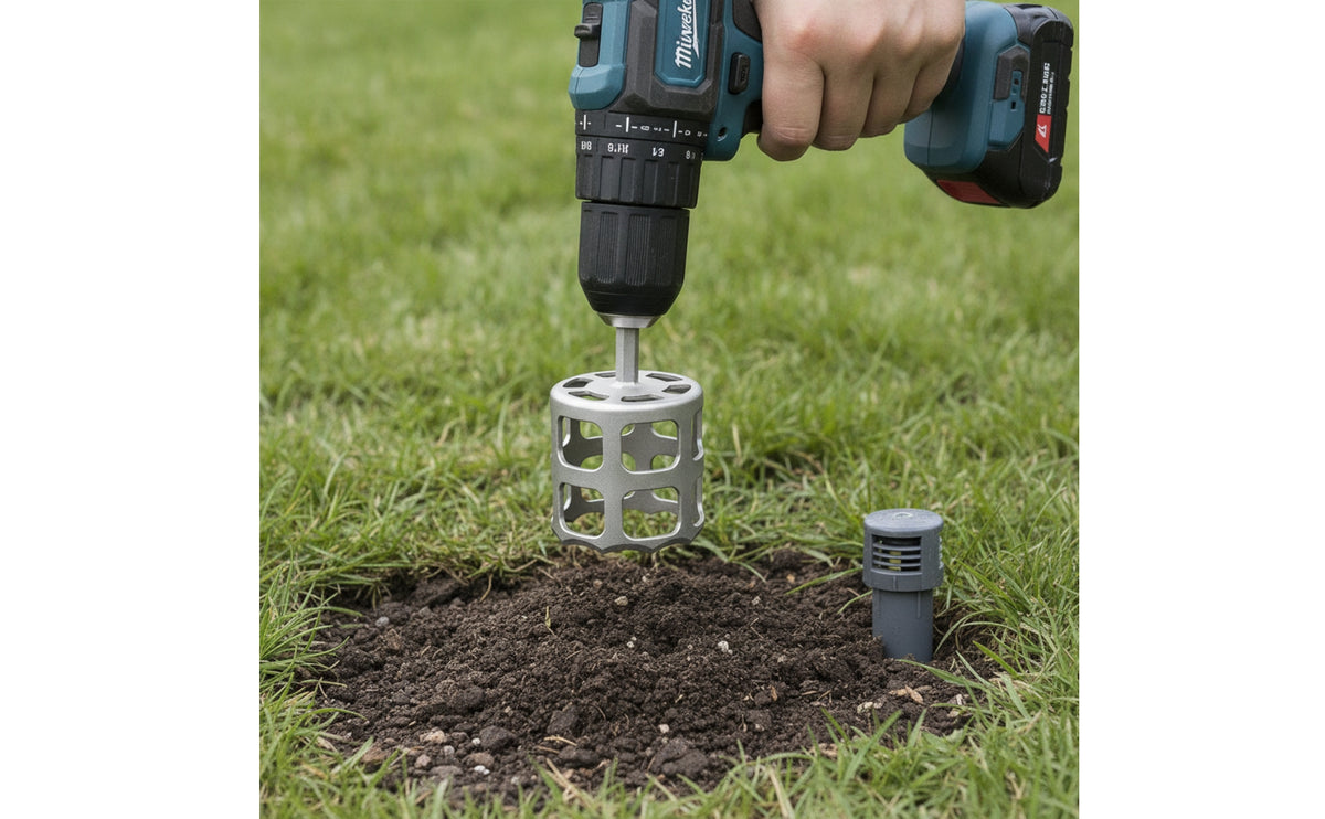 Sprinkler Head Digging Tool Heavy Duty Drill Attachment with Open-Frame Body Efficient for Landscapers, Gardeners