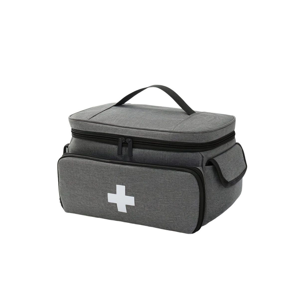 Zippered First Aid Bag with Double Zippers Portable Empty First Aid Kit Storage Case Compact Medical Storage Bag Easy-Access for Car