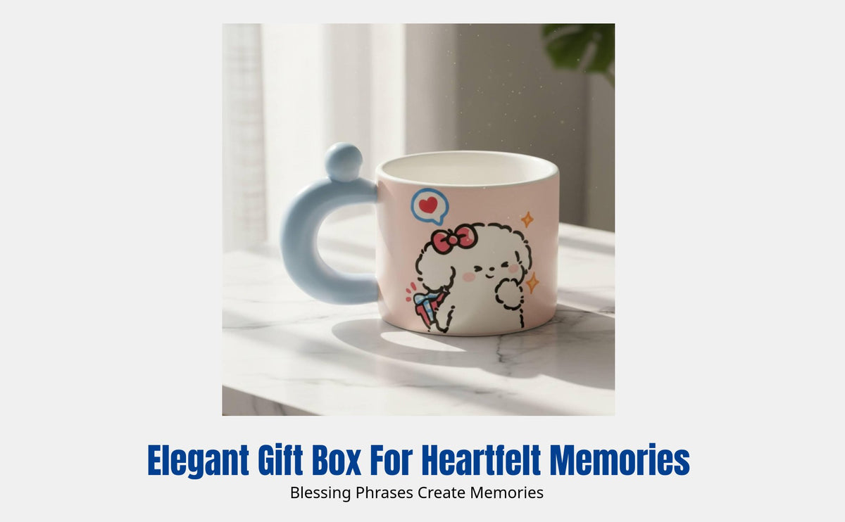 Ceramic Mug, Cute Cartoon Dog Design, Gift Box, Couple Coffee Mug, Home Use, Romantic Gift