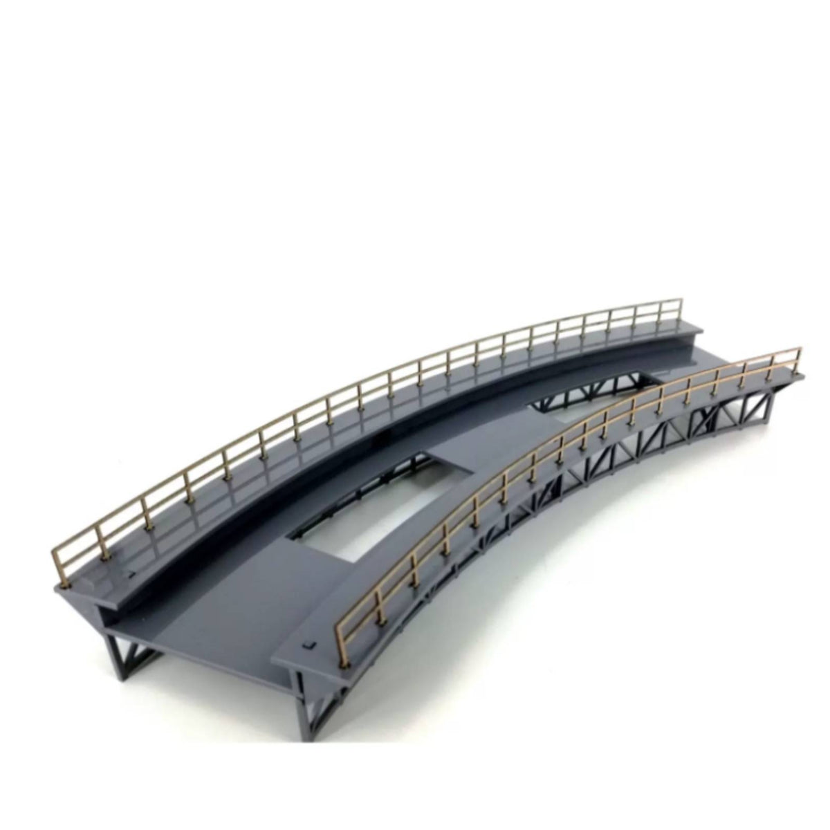 Curved Railway Bridge 1:87 Scale Model Railroad Bridge Kit Plastic Hobby Grade for Modelers, Train Displays, Scenic Dioramas