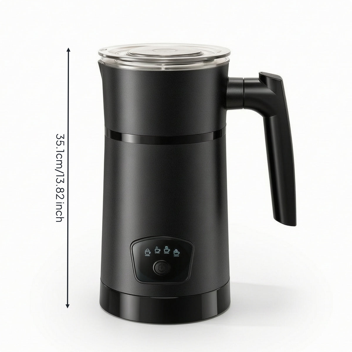 4-in-1 Electric Milk Frother Hot and Cold Electric Milk Frother with Handle Compact Kitchen Appliance Stainless Steel for Coffee Lovers