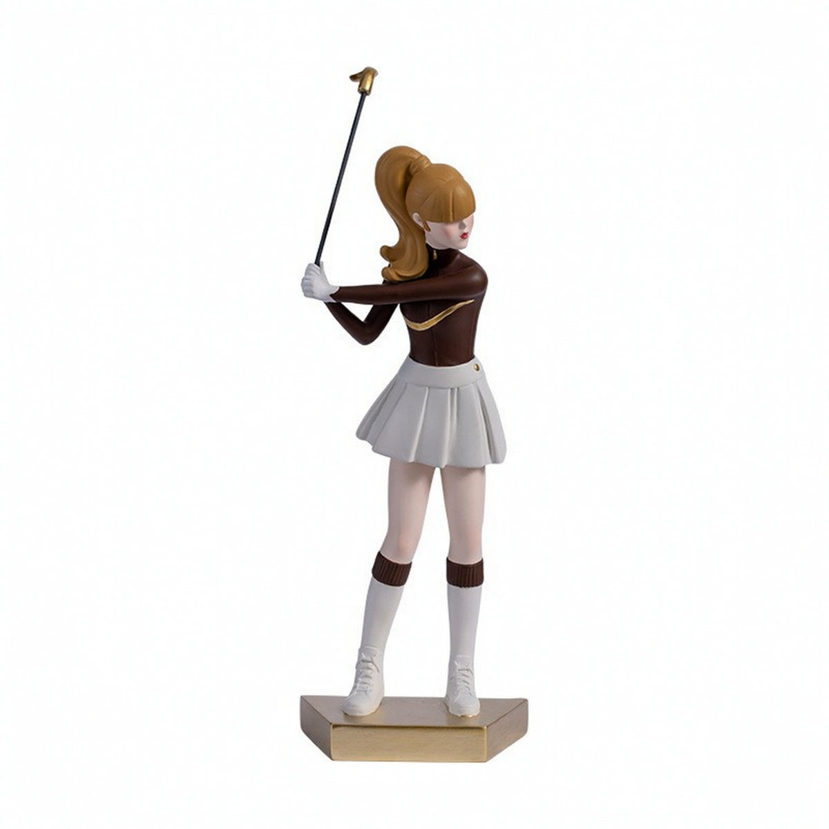Golf Girl Statue Tabletop Golfer Figurine Standing for Golfers