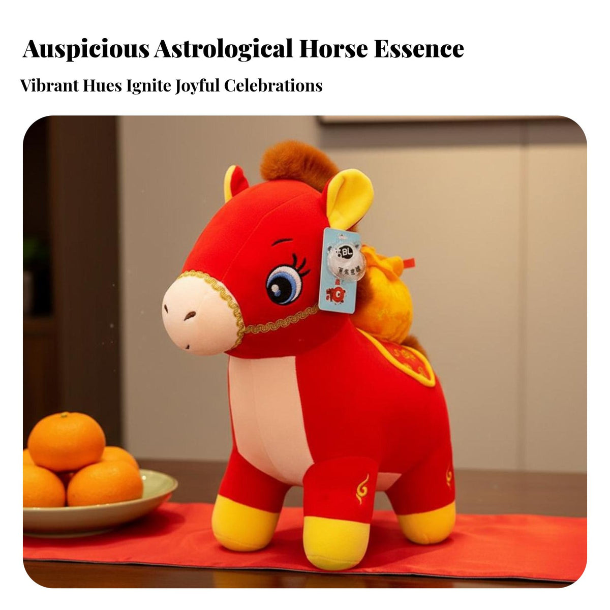 Chinese Astrological Horse Doll Auspicious Design Chinese New Year Horse Stuffed Season Holiday Stuffed Souvenir Festive