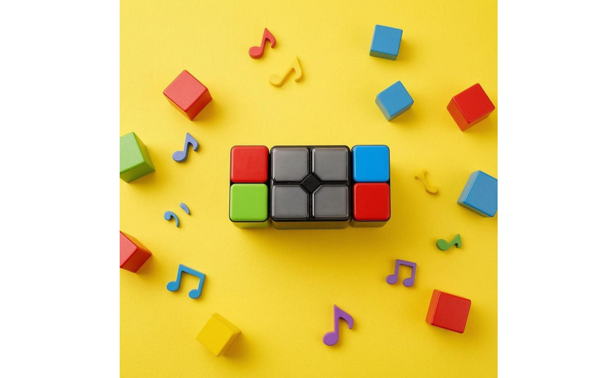 Compact Button Panel Toy Portable Handheld Puzzle Toy Colored 3D Brain Teaser Cube Plastic