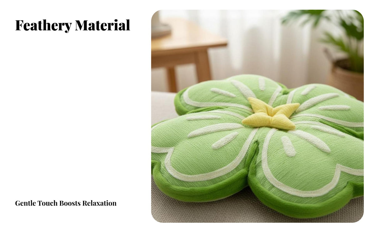 2-in-1 Pillow Blanket Multi-Functional Four-Petal Shamrock Pillow Great Gift Shamrock Shaped Cushion for Office Workers, Napping