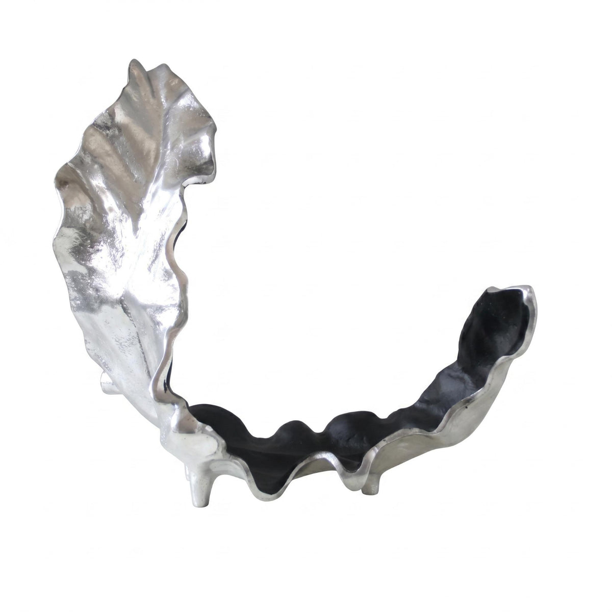 Aluminum Fruit Tray Sculptural Decorative Leaf Tray Irregular Household Decoration