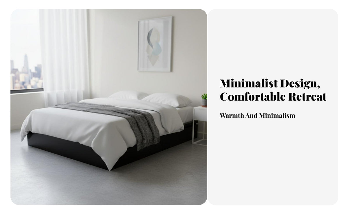 Headboardless foundation Bed Slatted Base Bedroom Furniture Space-Saving Mattress Support for Apartment Dwellers, two-person households, Studio Apartments, Guest Room