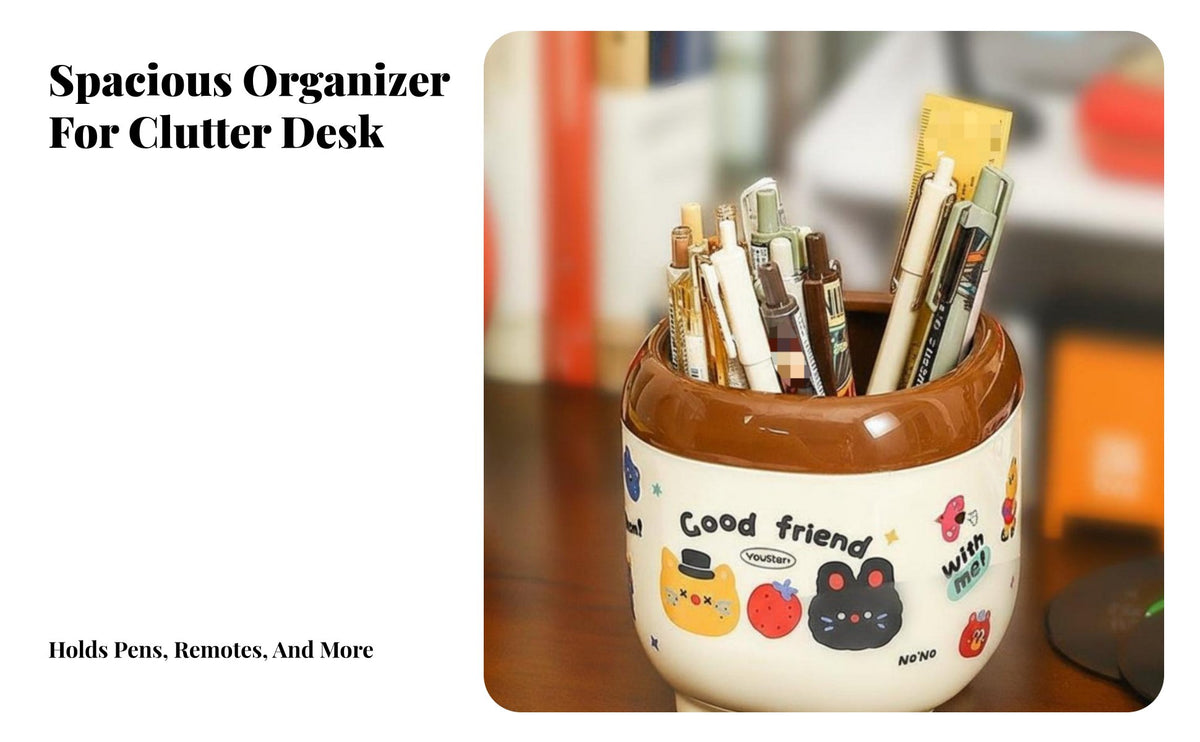 Multi-Compartment Makeup and Pen Holder small Design Desktop Organizer Space-Saving Storage holder adaptable for Students, Office Workers, Dressing Table, Vanity, Bedroom, Dorm Room
