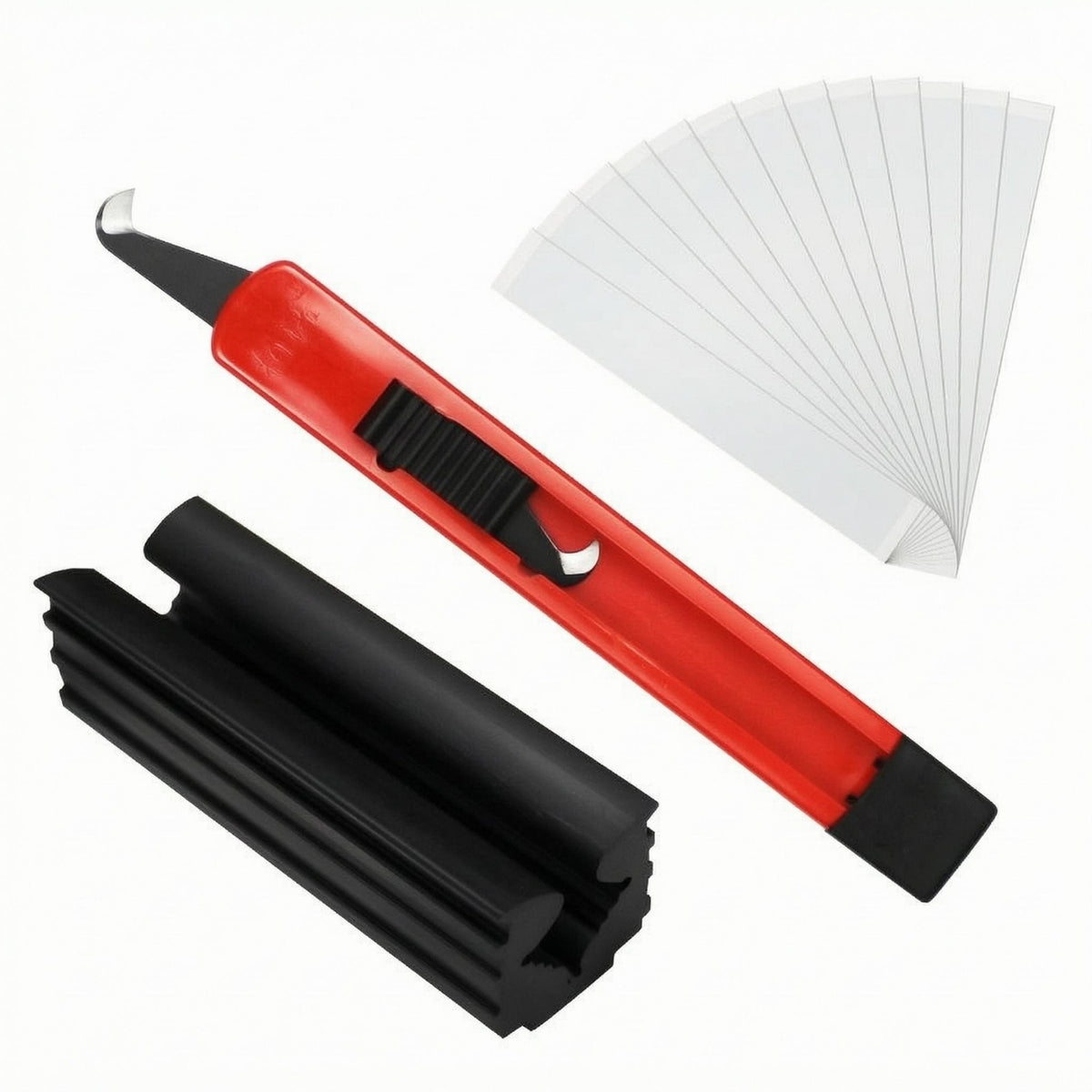 3 Pieces Allall-in-1 Piece Golf Grip Replacement Kit Grooved Channel Golf Regripping Kit Retractable Hook Blade Ribbed Rubber