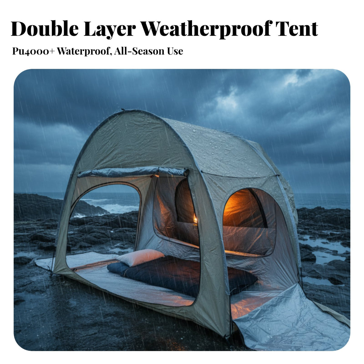 SUV Tail Tent, Doublecoating, Rainproof, Multifunctional Outdoor Car Extension, Tunnel design